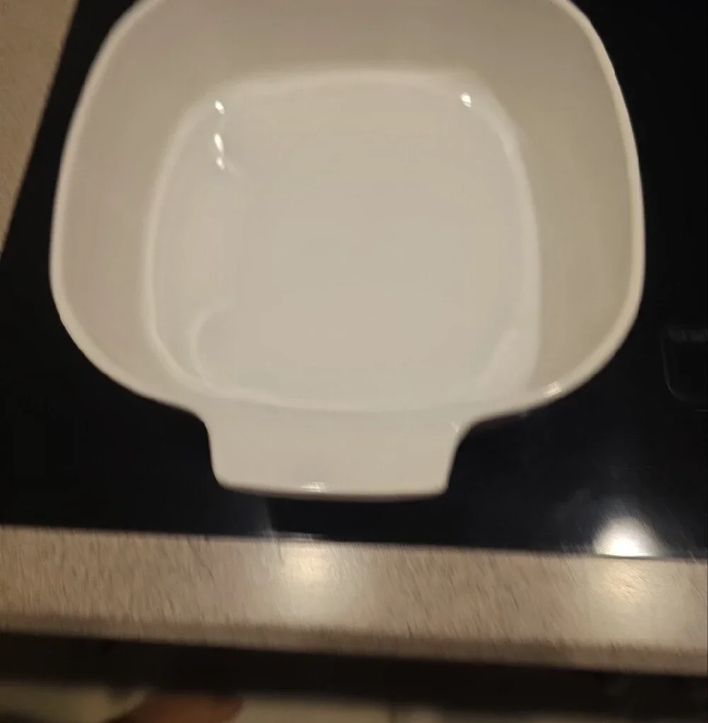 CORNING WARE White Ceramic Baking Dishes with Blue Floral Design - Set of 2
